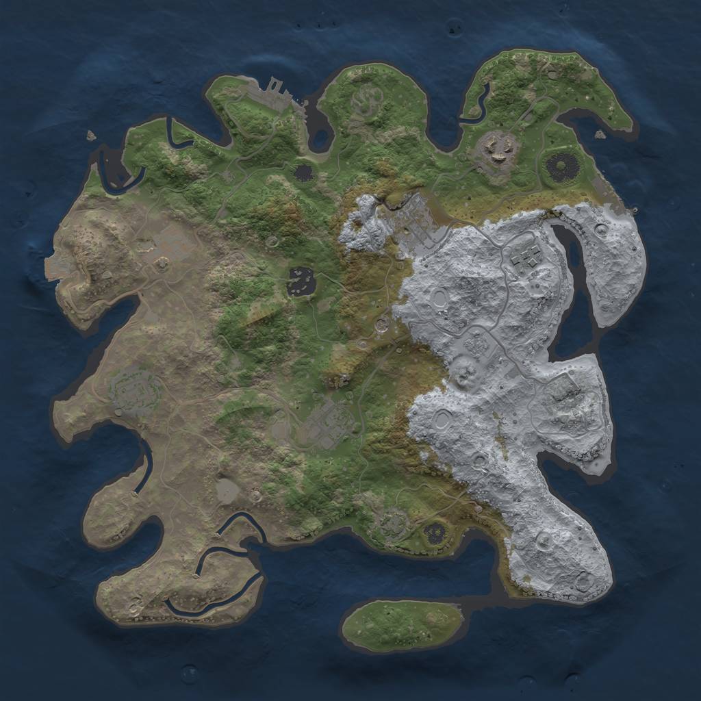 Rust Map: Procedural Map, Size: 3400, Seed: 83180829, 15 Monuments