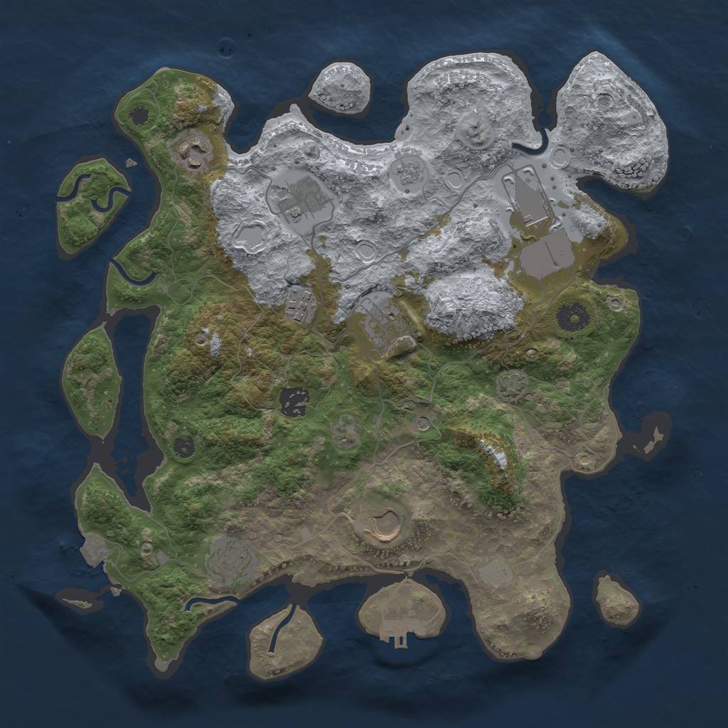 Rust Map: Procedural Map, Size: 3500, Seed: 13415149, 15 Monuments