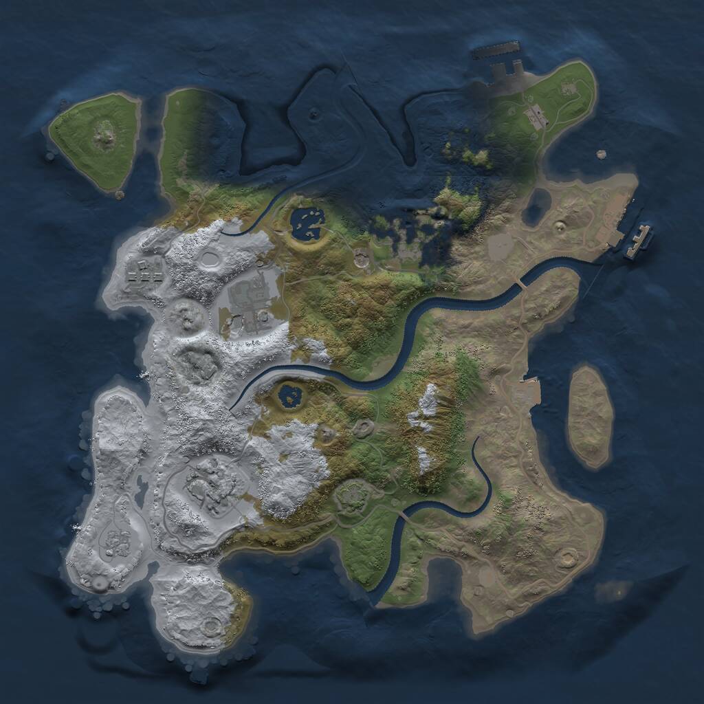 Rust Map: Procedural Map, Size: 3000, Seed: 1586676111, 11 Monuments