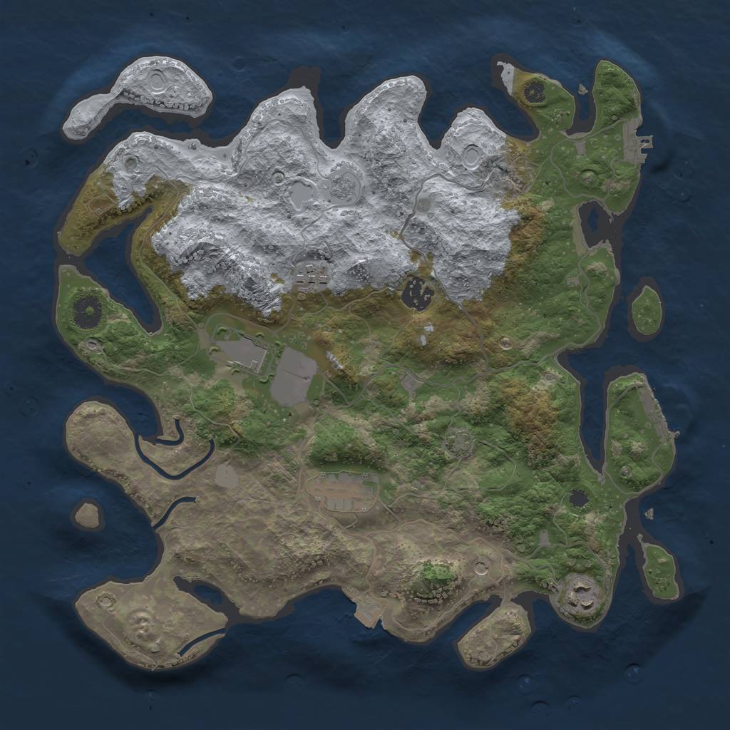 Rust Map: Procedural Map, Size: 3500, Seed: 602597275, 13 Monuments