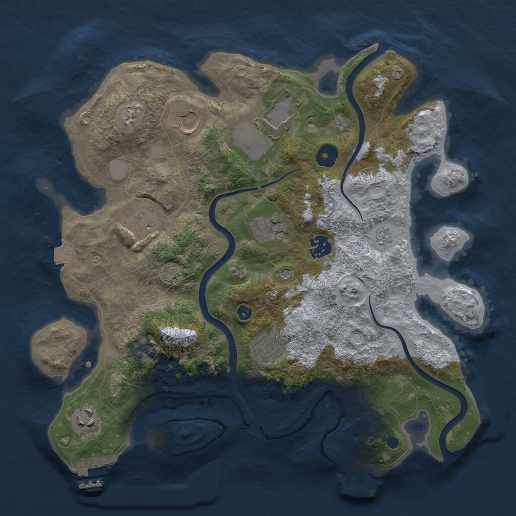 Rust Map: Procedural Map, Size: 3500, Seed: 71361224, 14 Monuments