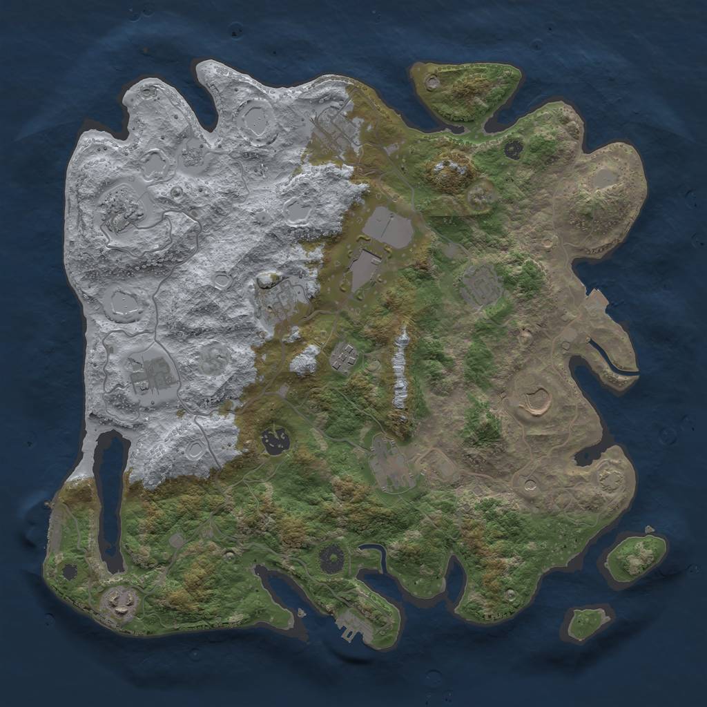 Rust Map: Procedural Map, Size: 3850, Seed: 98980073, 19 Monuments
