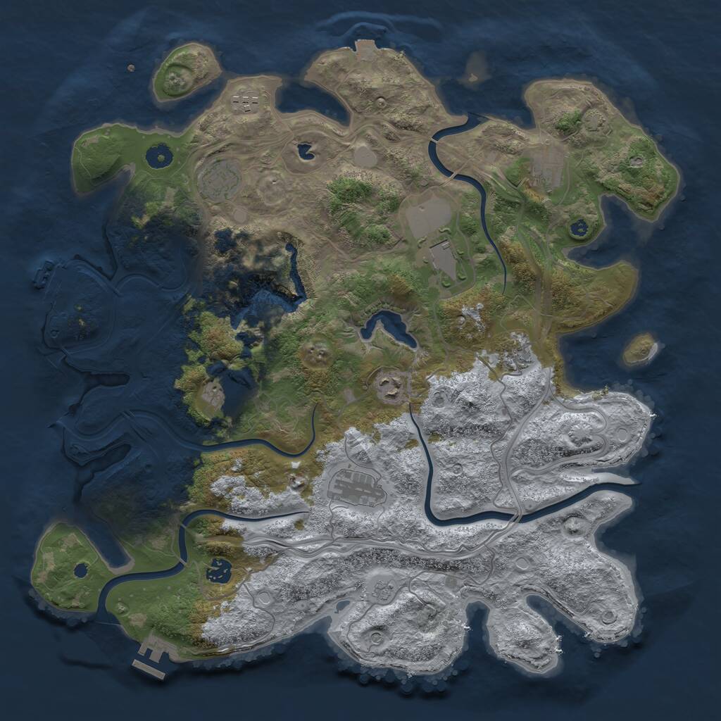 Rust Map: Procedural Map, Size: 4250, Seed: 71135393, 15 Monuments