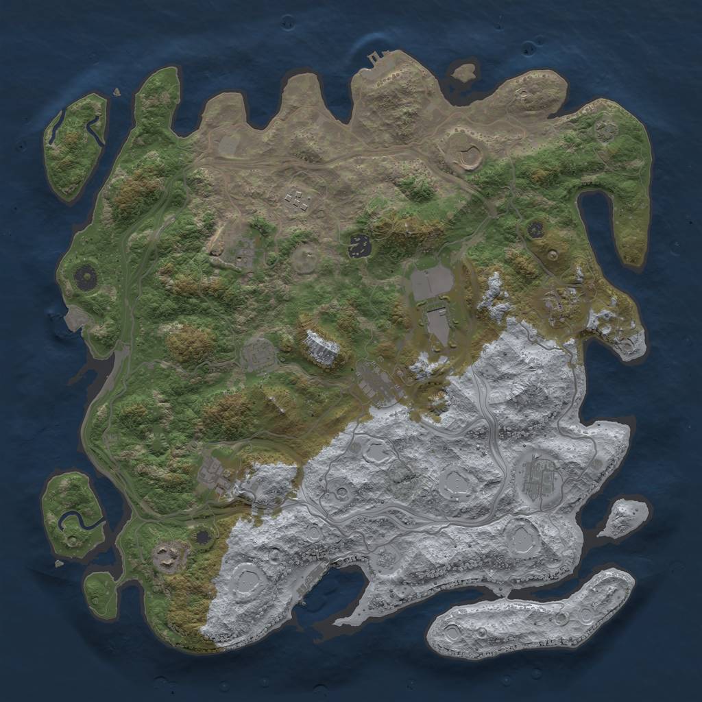 Rust Map: Procedural Map, Size: 4300, Seed: 16969, 19 Monuments