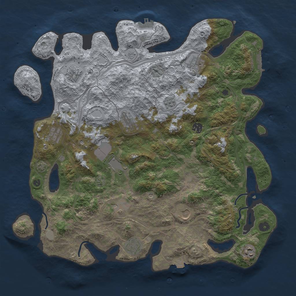 Rust Map: Procedural Map, Size: 4280, Seed: 2061990284, 19 Monuments