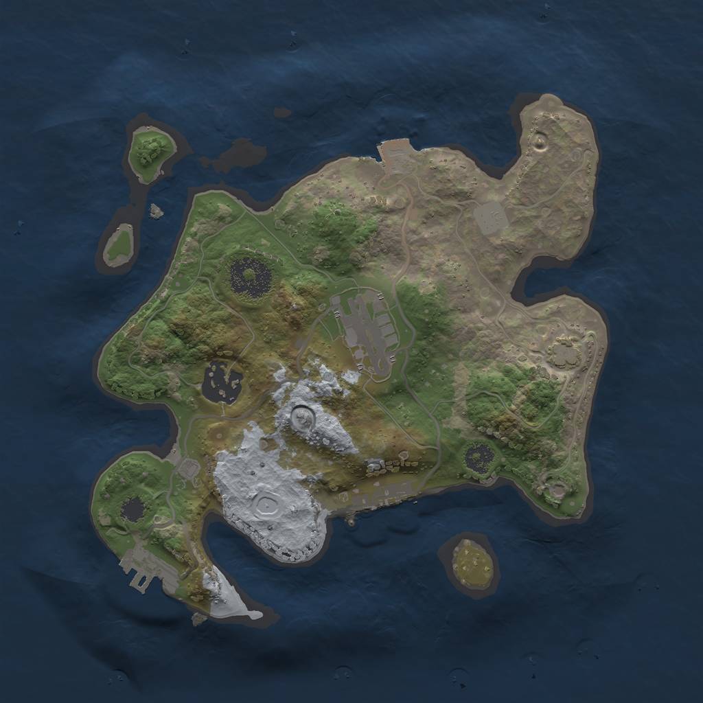 Rust Map: Procedural Map, Size: 2500, Seed: 16312344, 8 Monuments