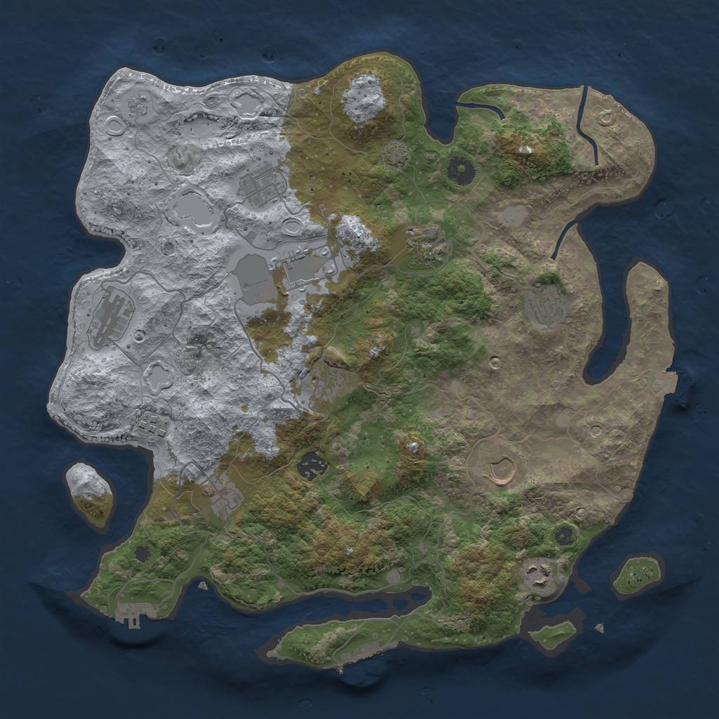 Rust Map: Procedural Map, Size: 3850, Seed: 19098603, 19 Monuments