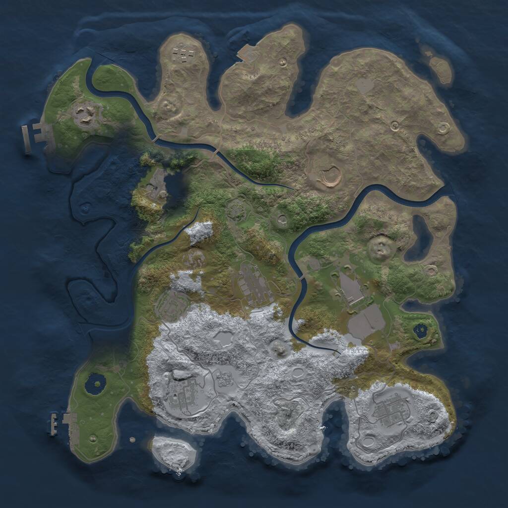 Rust Map: Procedural Map, Size: 3600, Seed: 66143523, 15 Monuments