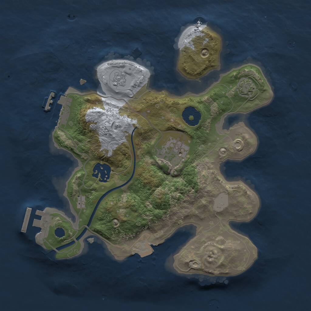 Rust Map: Procedural Map, Size: 2500, Seed: 1325757880, 7 Monuments