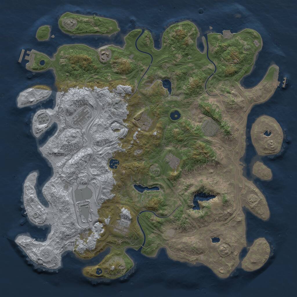 Rust Map: Procedural Map, Size: 4500, Seed: 1603550540, 15 Monuments