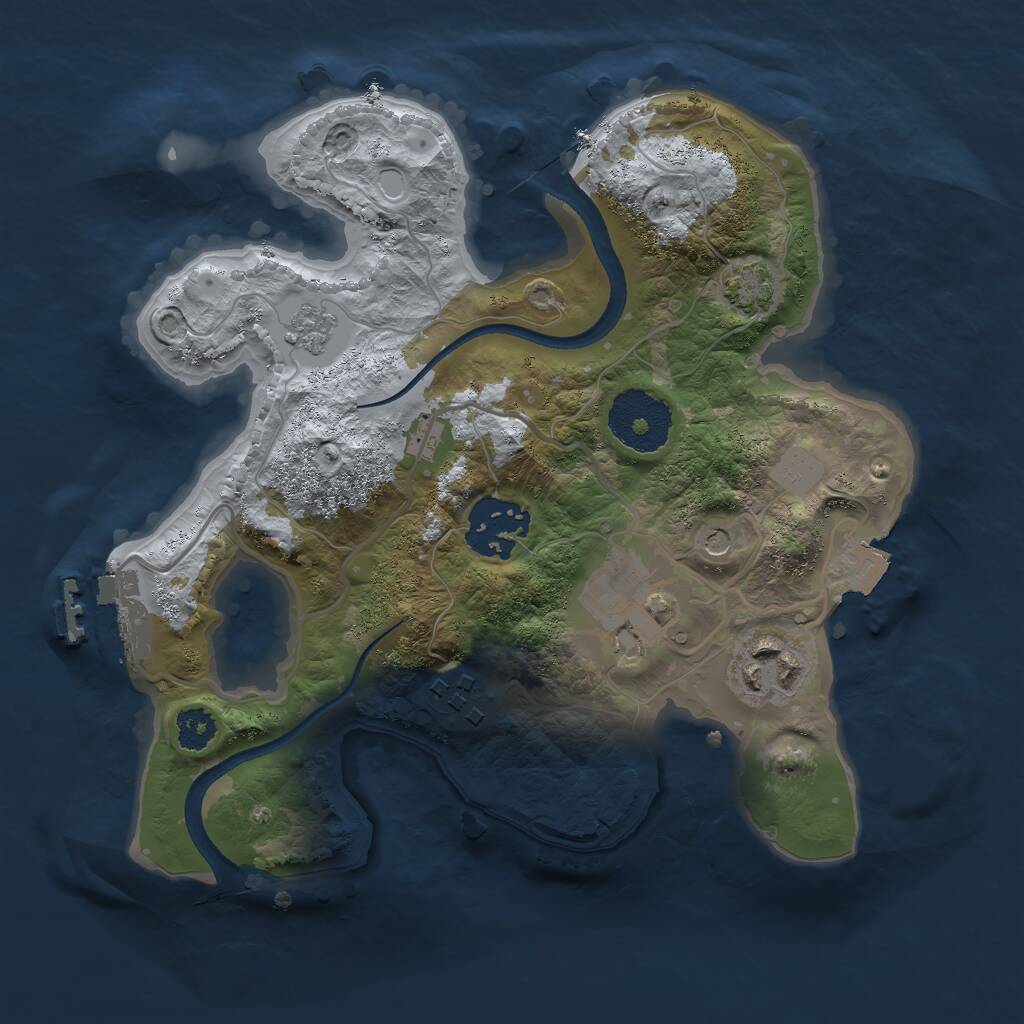Rust Map: Procedural Map, Size: 2500, Seed: 567089431, 9 Monuments