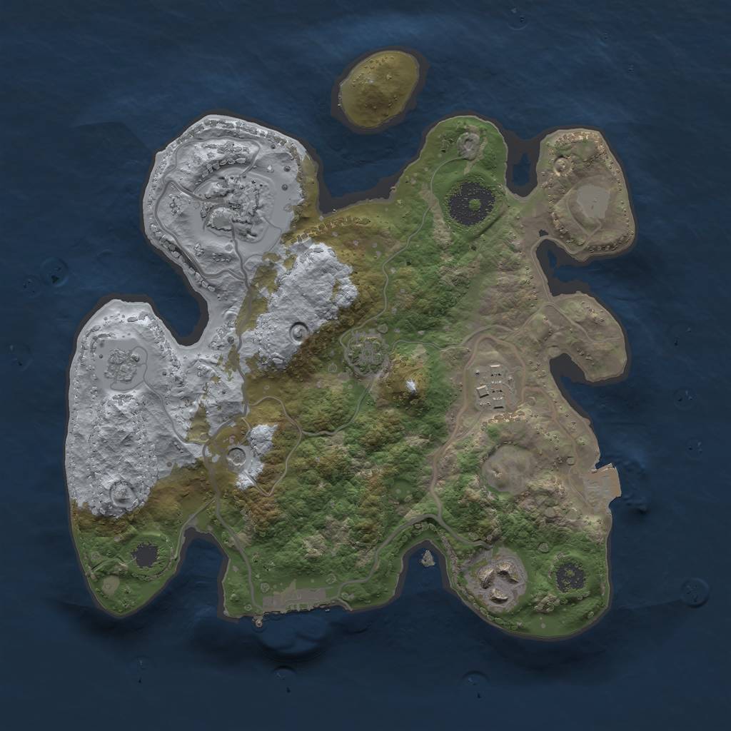 Rust Map: Procedural Map, Size: 2500, Seed: 7856756, 10 Monuments