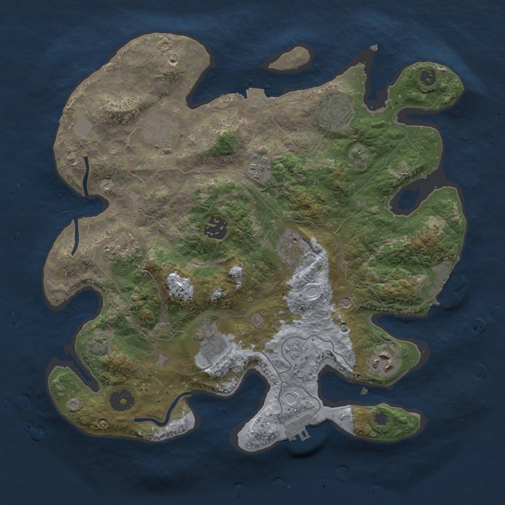 Rust Map: Procedural Map, Size: 3250, Seed: 919258195, 16 Monuments