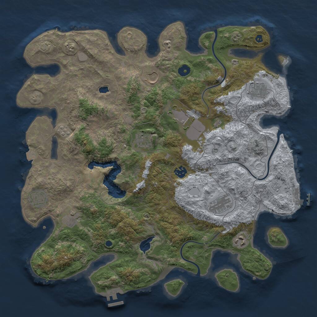 Rust Map: Procedural Map, Size: 4100, Seed: 26127066, 16 Monuments