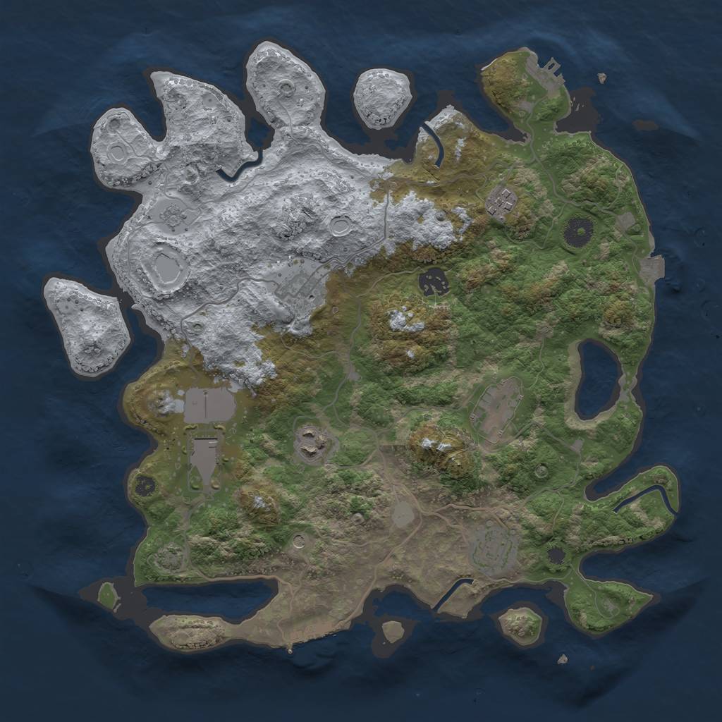 Rust Map: Procedural Map, Size: 3650, Seed: 66929168, 15 Monuments