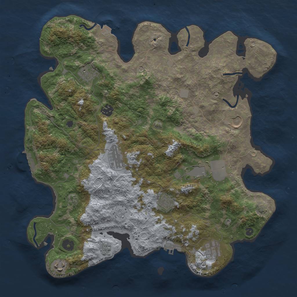 Rust Map: Procedural Map, Size: 3750, Seed: 67729477, 17 Monuments