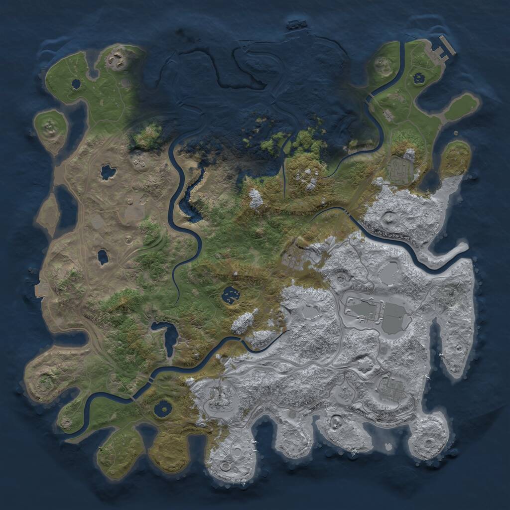Rust Map: Procedural Map, Size: 4500, Seed: 810674028, 15 Monuments