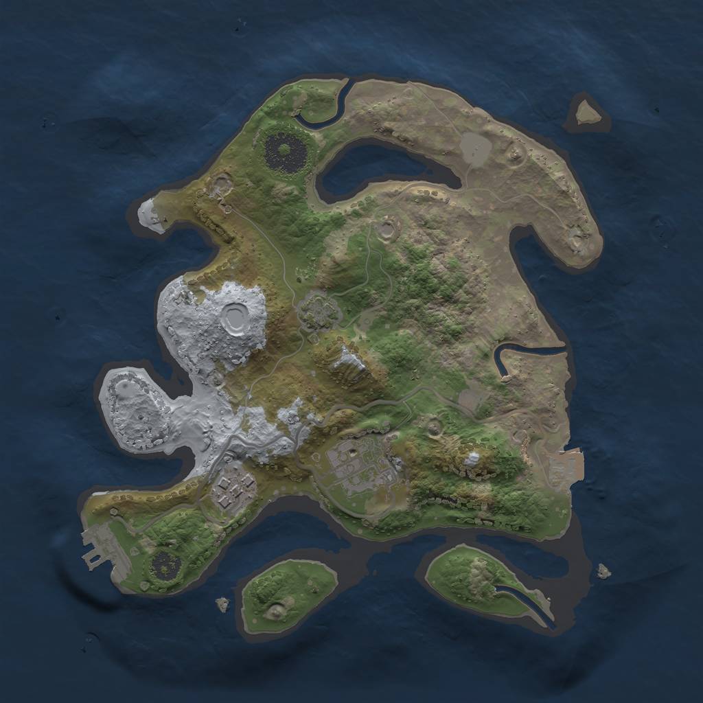 Rust Map: Procedural Map, Size: 2500, Seed: 1631234866, 7 Monuments