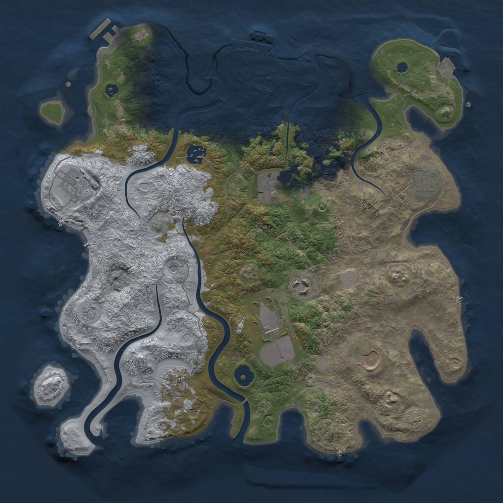 Rust Map: Procedural Map, Size: 3850, Seed: 42531031, 15 Monuments