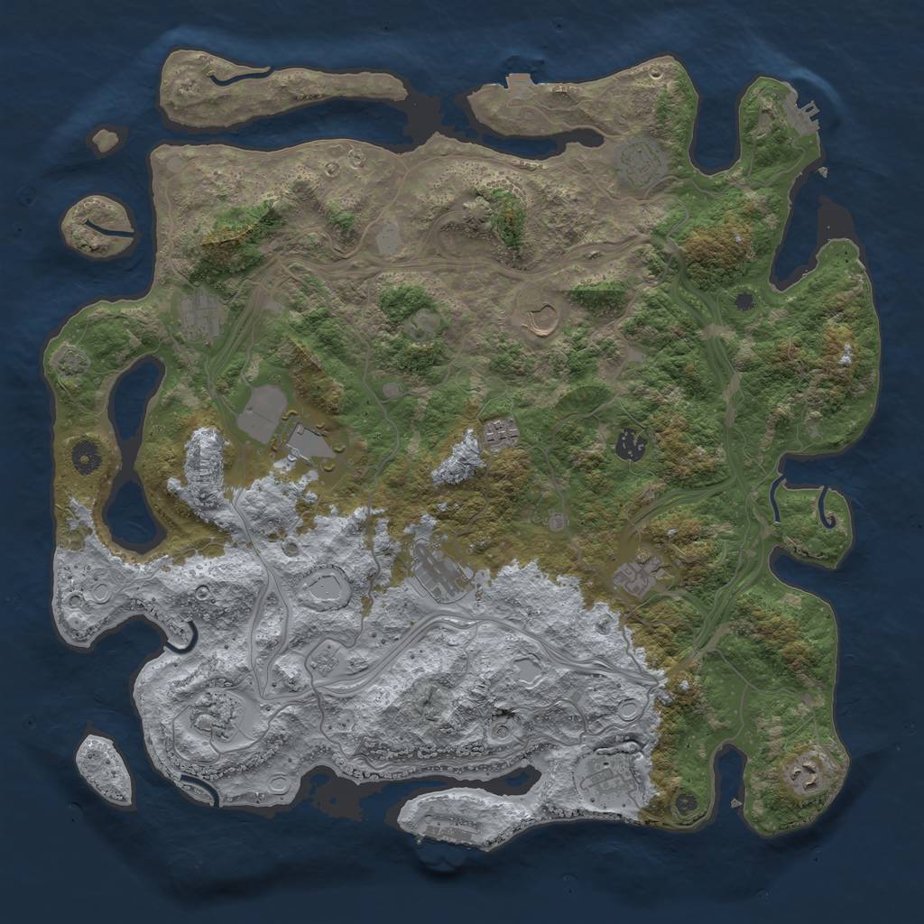Rust Map: Procedural Map, Size: 4400, Seed: 97413380, 19 Monuments