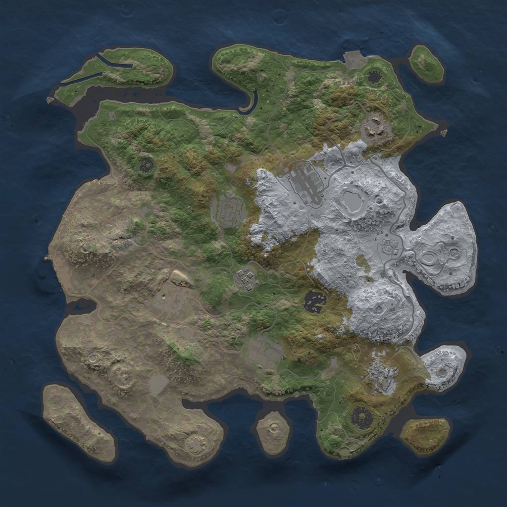 Rust Map: Procedural Map, Size: 3400, Seed: 50811860, 15 Monuments