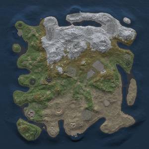 Thumbnail Rust Map: Procedural Map, Size: 3500, Seed: 23428453, 17 Monuments