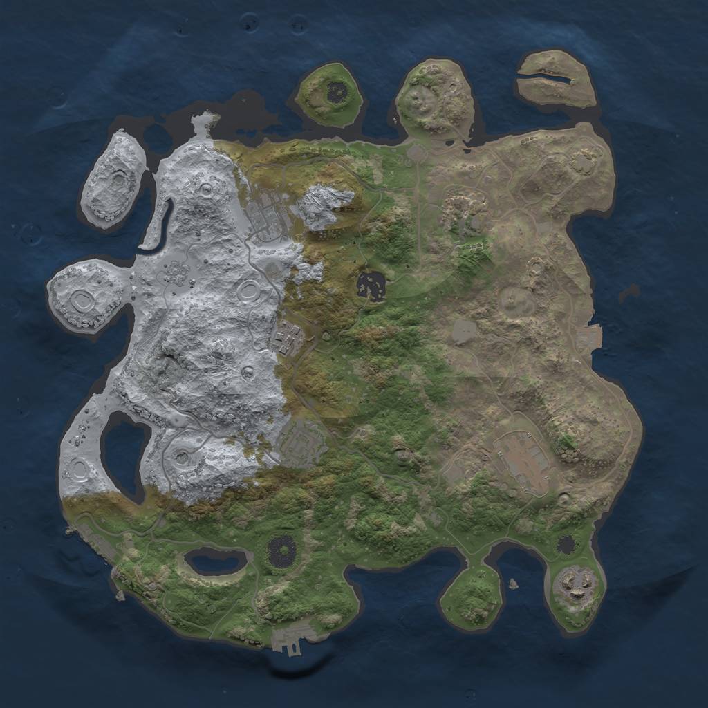 Rust Map: Procedural Map, Size: 3400, Seed: 74078883, 15 Monuments