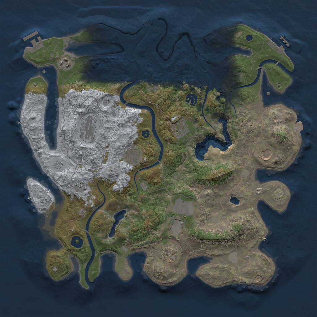 Rust Map: Procedural Map, Size: 4000, Seed: 72785458, 15 Monuments