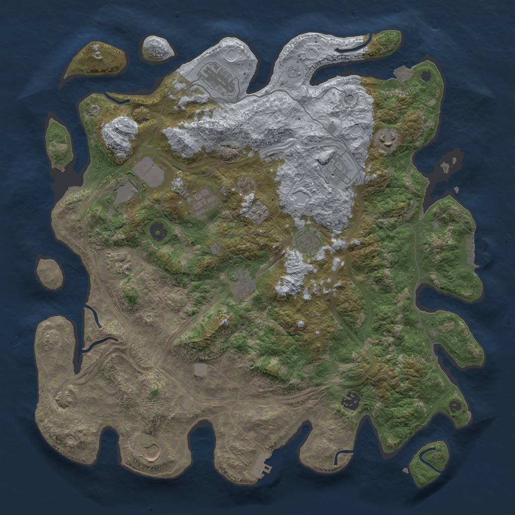 Rust Map: Procedural Map, Size: 4300, Seed: 71289407, 19 Monuments