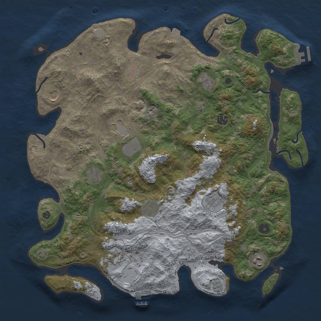 Rust Map: Procedural Map, Size: 4400, Seed: 14478029, 19 Monuments
