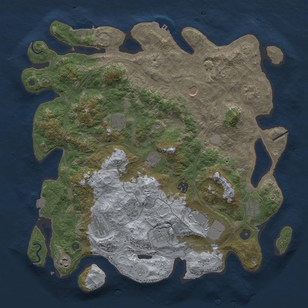 Rust Map: Procedural Map, Size: 4250, Seed: 25178098, 19 Monuments