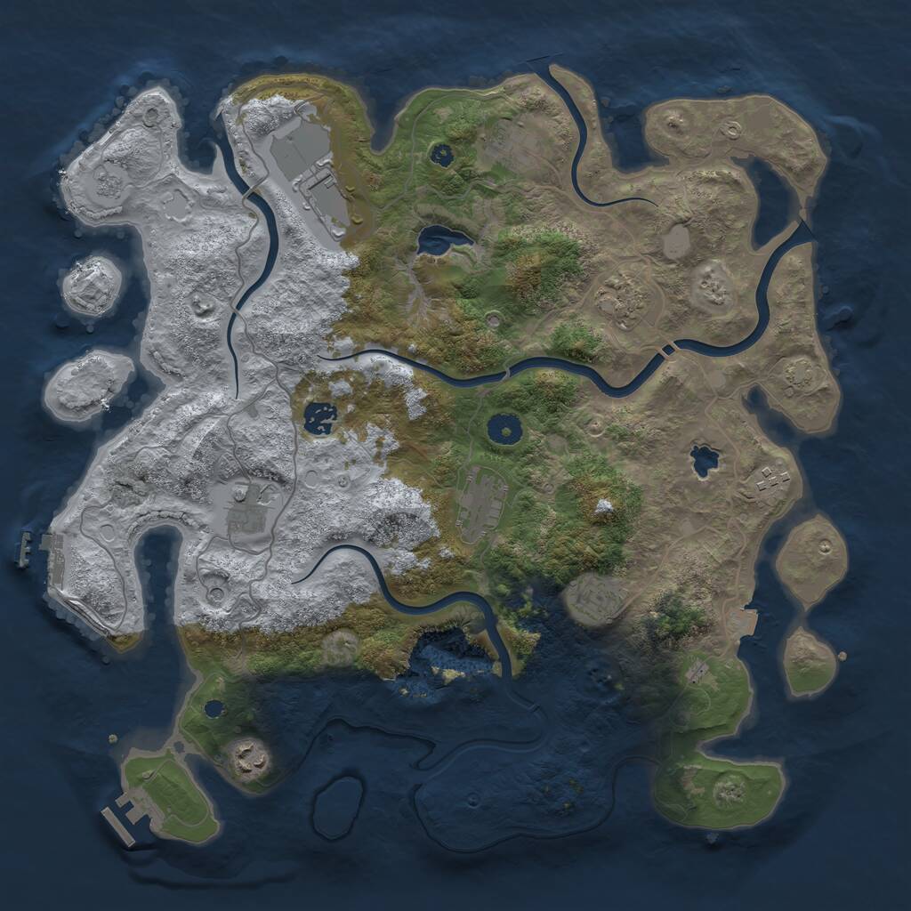 Rust Map: Procedural Map, Size: 4050, Seed: 96543863, 15 Monuments
