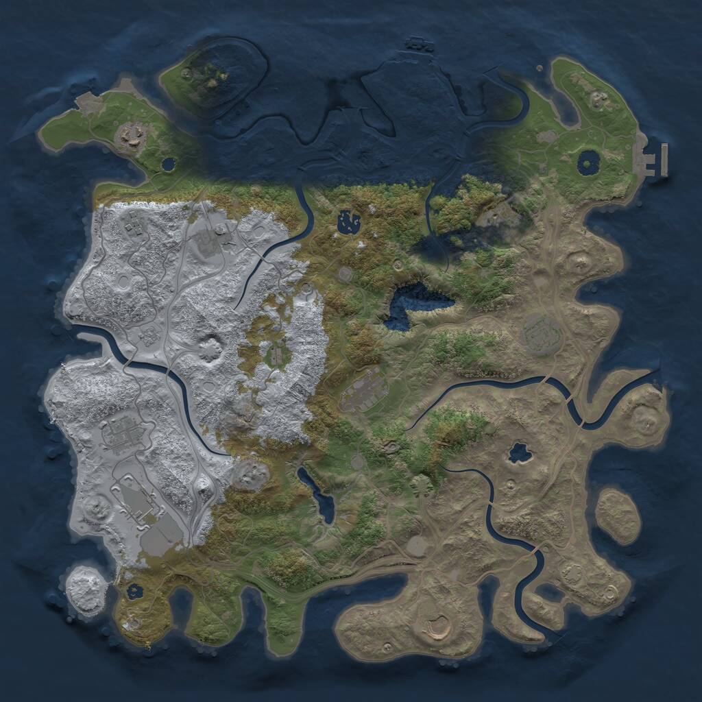 Rust Map: Procedural Map, Size: 4300, Seed: 30043038, 16 Monuments