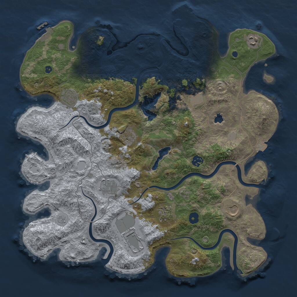 Rust Map: Procedural Map, Size: 4100, Seed: 91903600, 16 Monuments