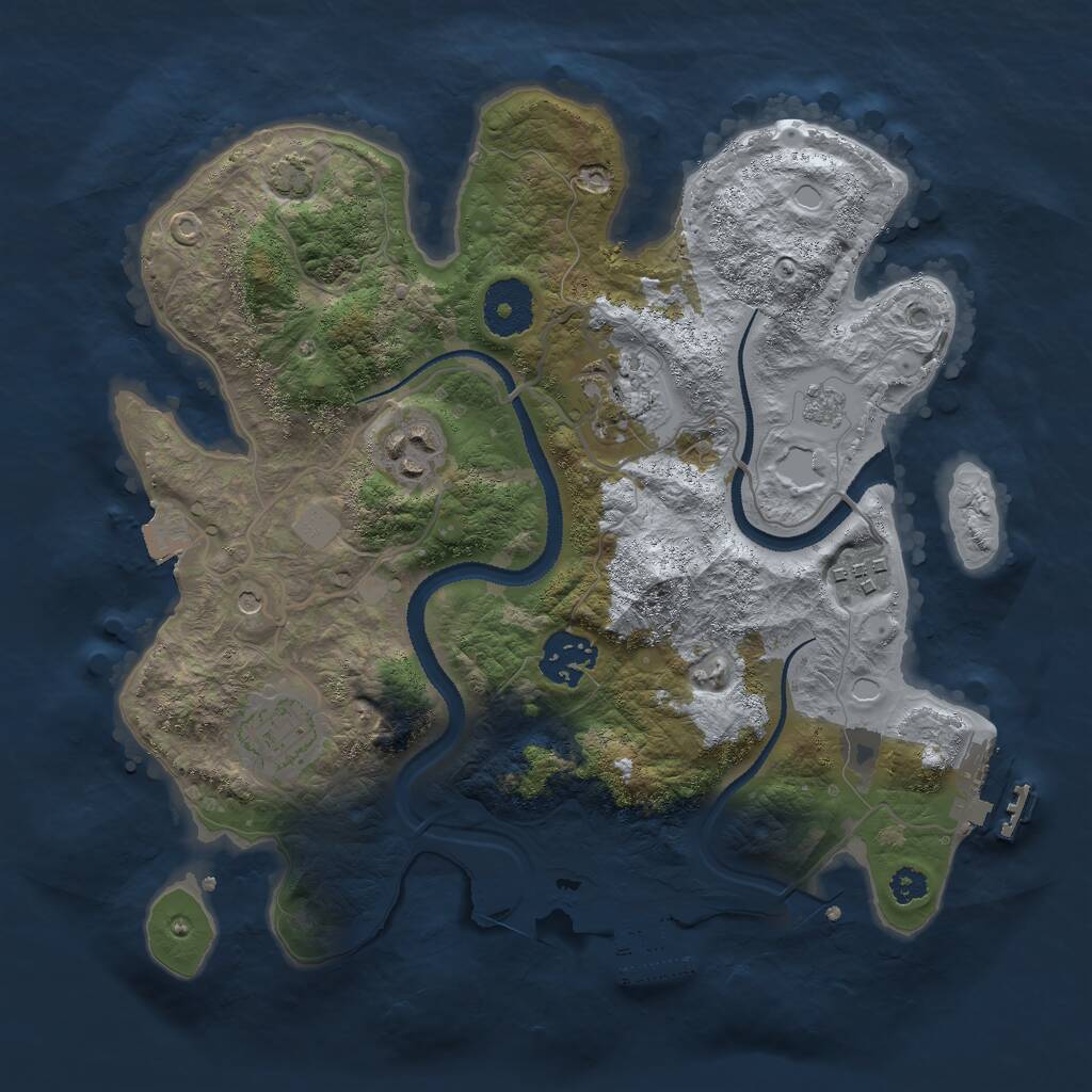 Rust Map: Procedural Map, Size: 3000, Seed: 1083218449, 11 Monuments