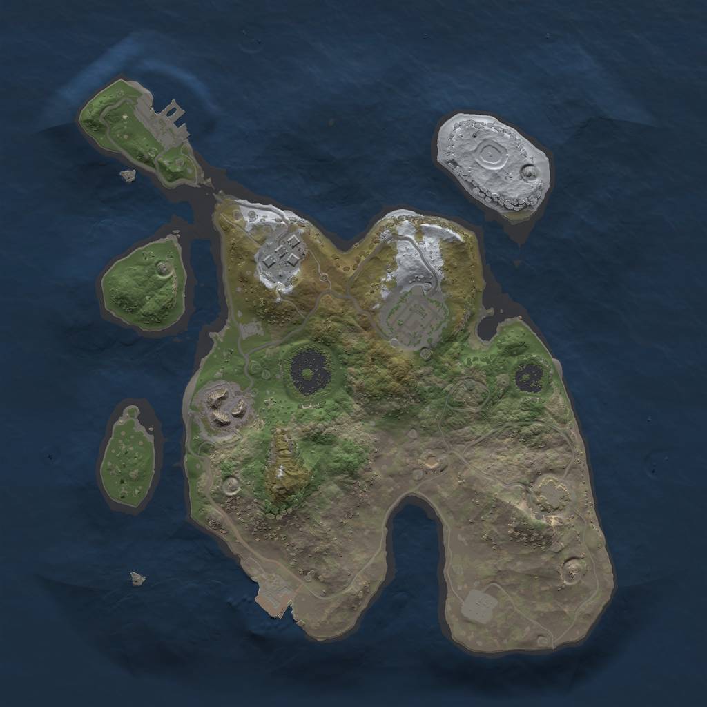 Rust Map: Procedural Map, Size: 2500, Seed: 767557965, 8 Monuments