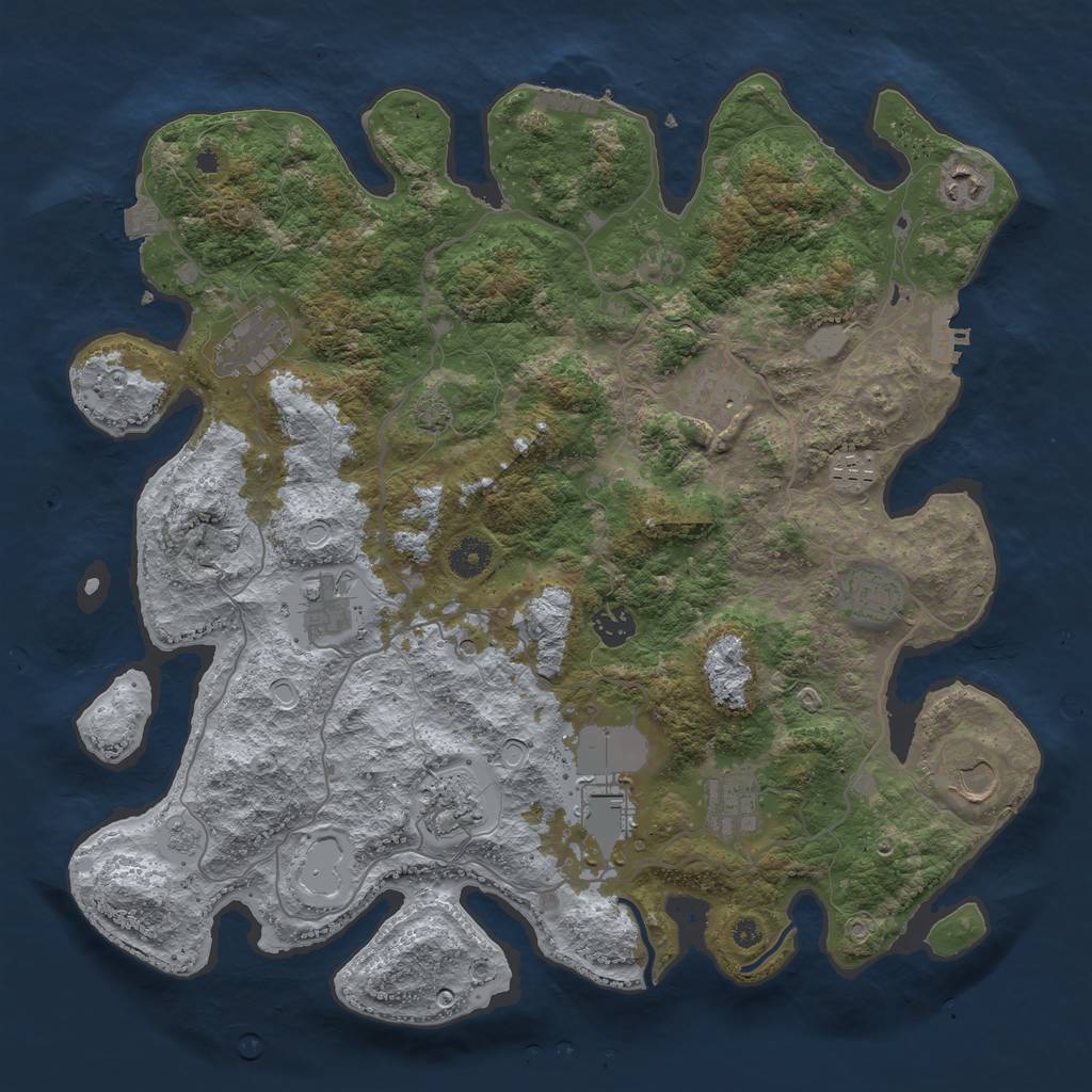 Rust Map: Procedural Map, Size: 4000, Seed: 67316664, 19 Monuments