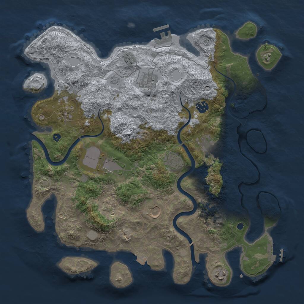 Rust Map: Procedural Map, Size: 3800, Seed: 73944184, 15 Monuments