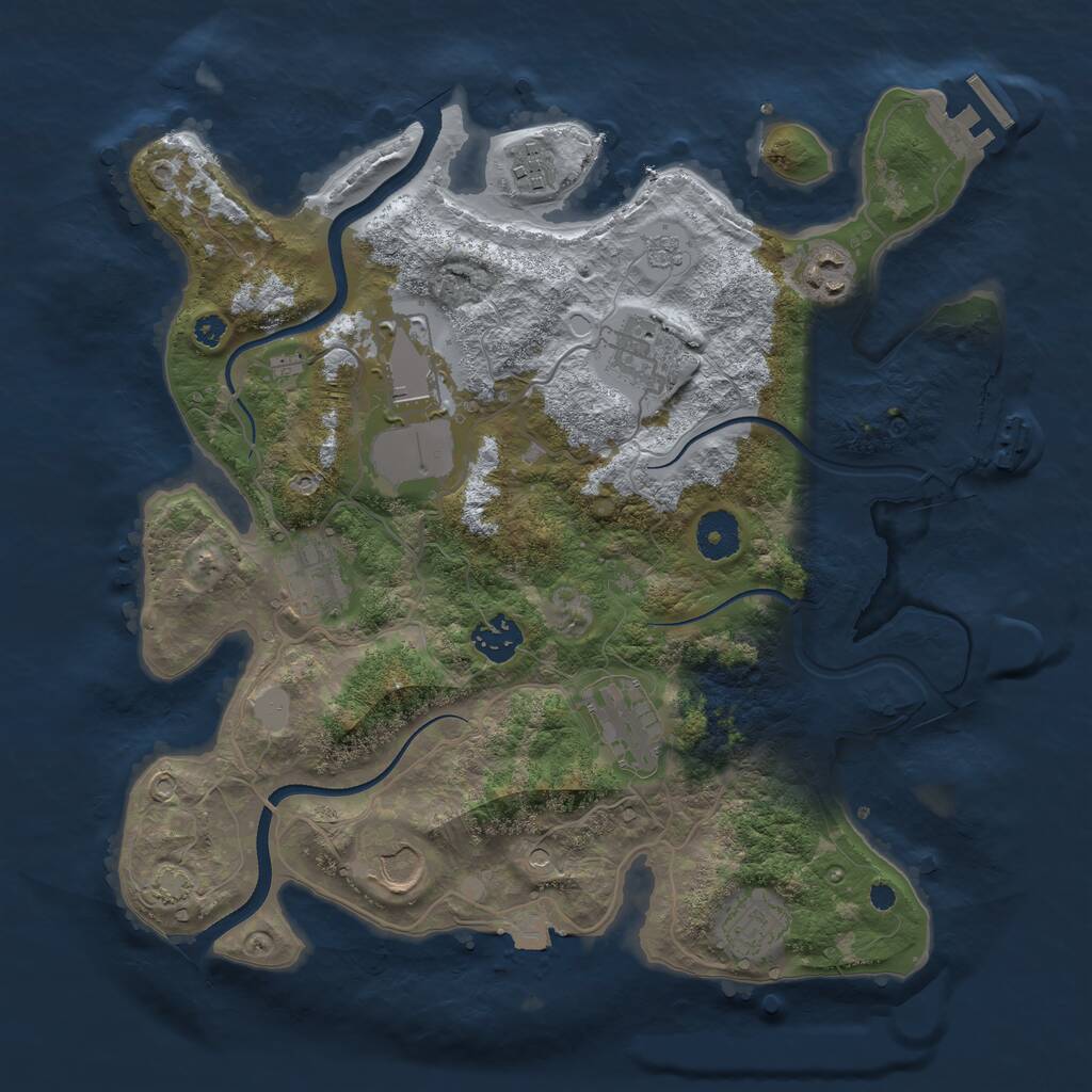 Rust Map: Procedural Map, Size: 3500, Seed: 1567300657, 15 Monuments