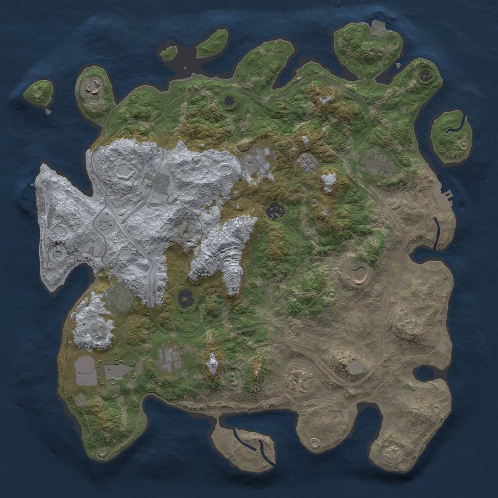 Rust Map: Procedural Map, Size: 4250, Seed: 63625739, 19 Monuments