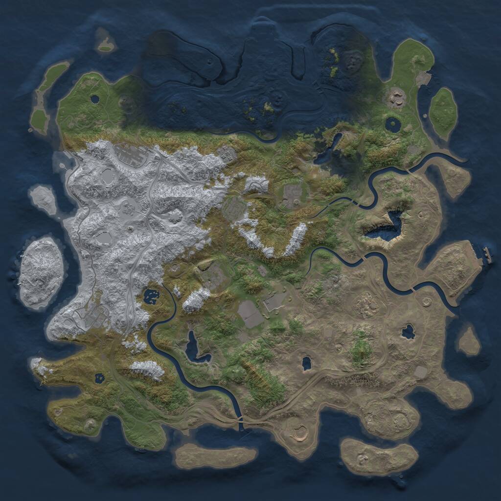 Rust Map: Procedural Map, Size: 4800, Seed: 1004007998, 17 Monuments