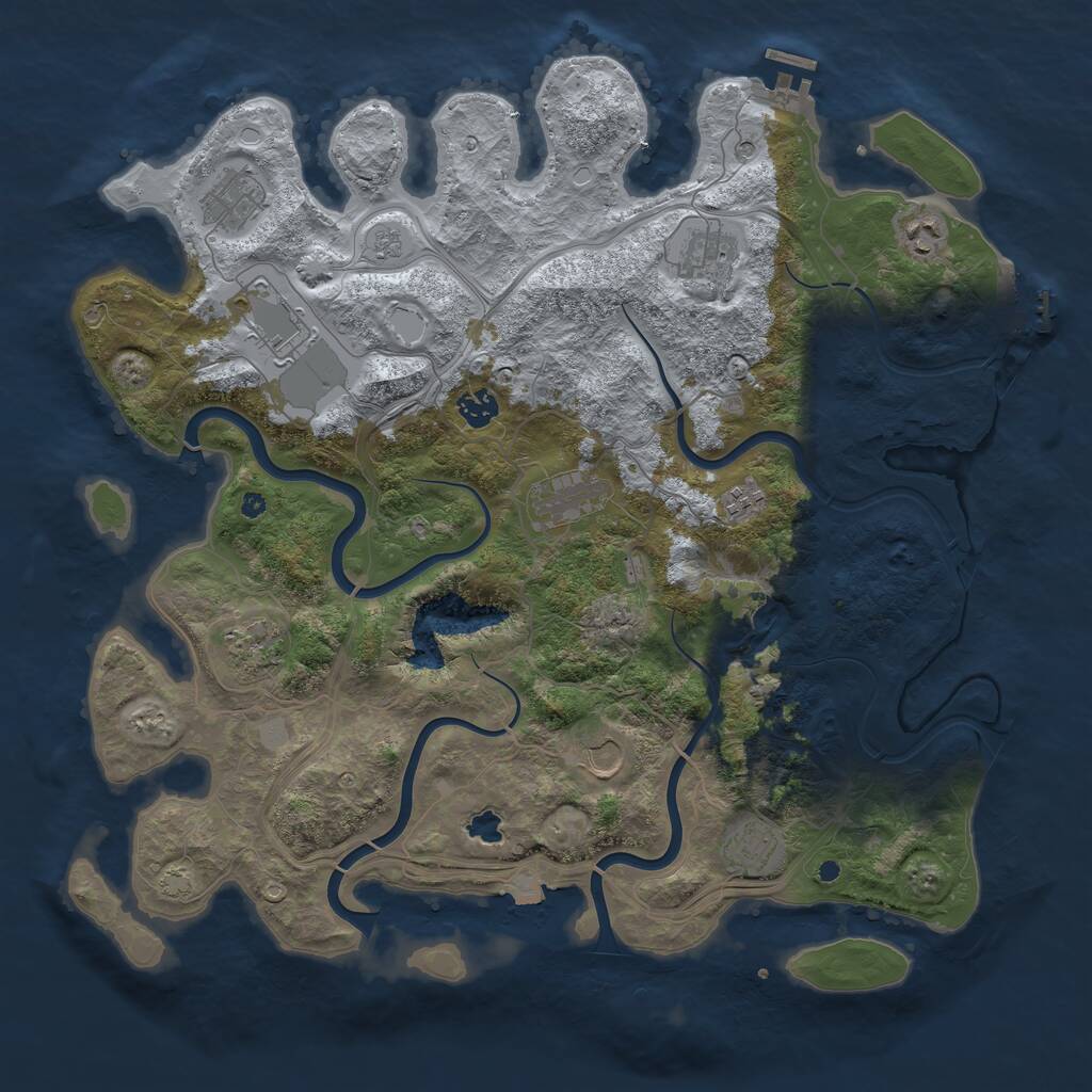 Rust Map: Procedural Map, Size: 4250, Seed: 24529250, 16 Monuments