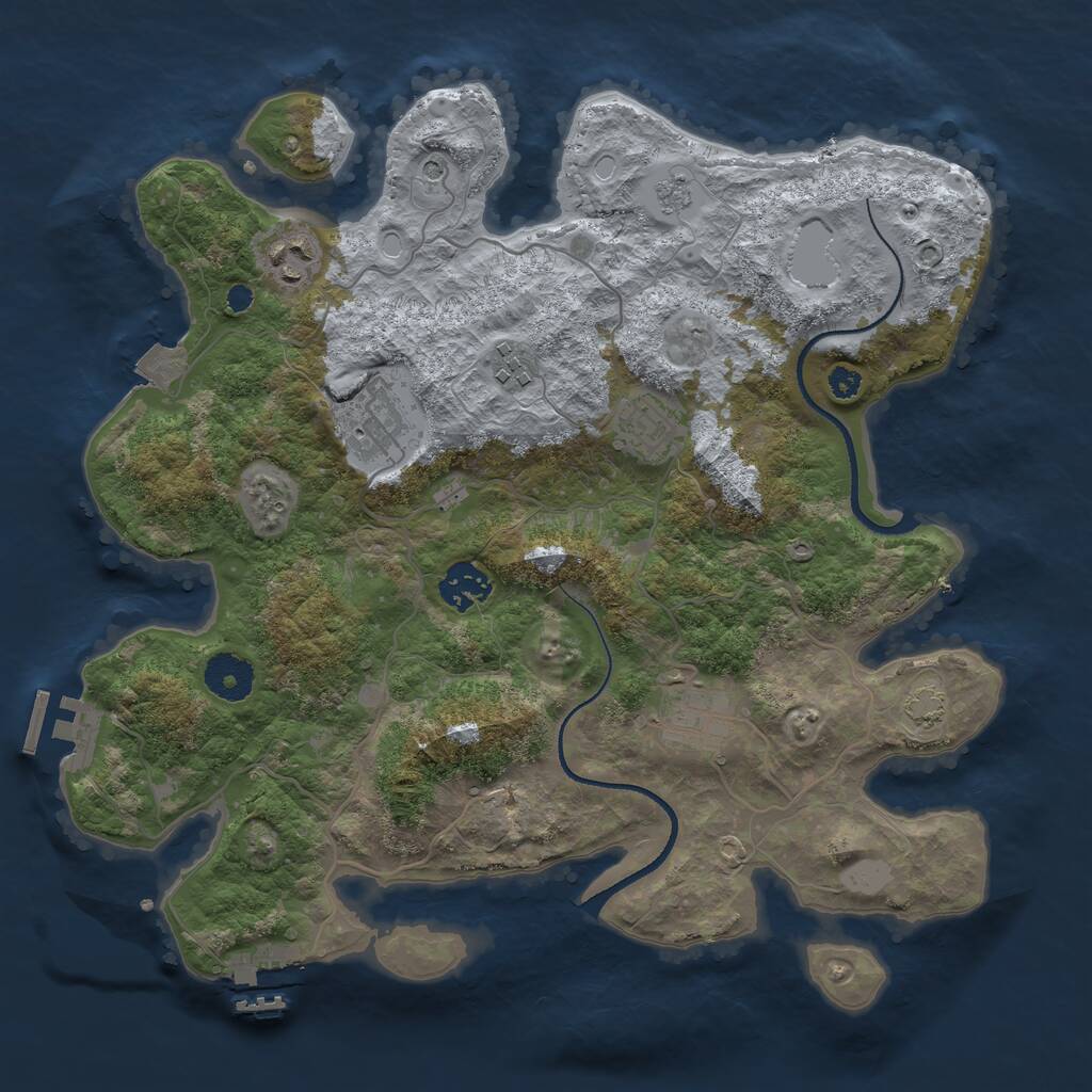 Rust Map: Procedural Map, Size: 3400, Seed: 31371970, 12 Monuments