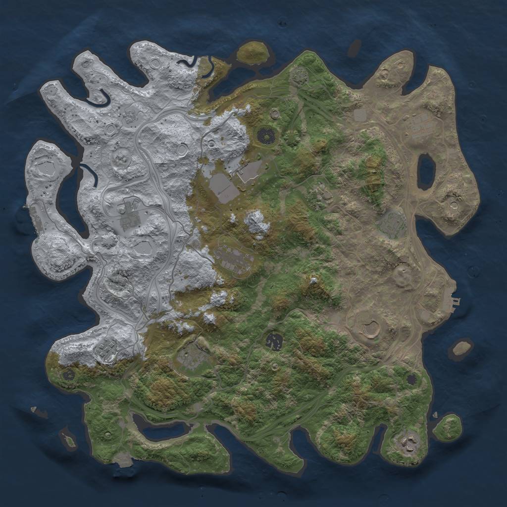 Rust Map: Procedural Map, Size: 4300, Seed: 95579642, 19 Monuments