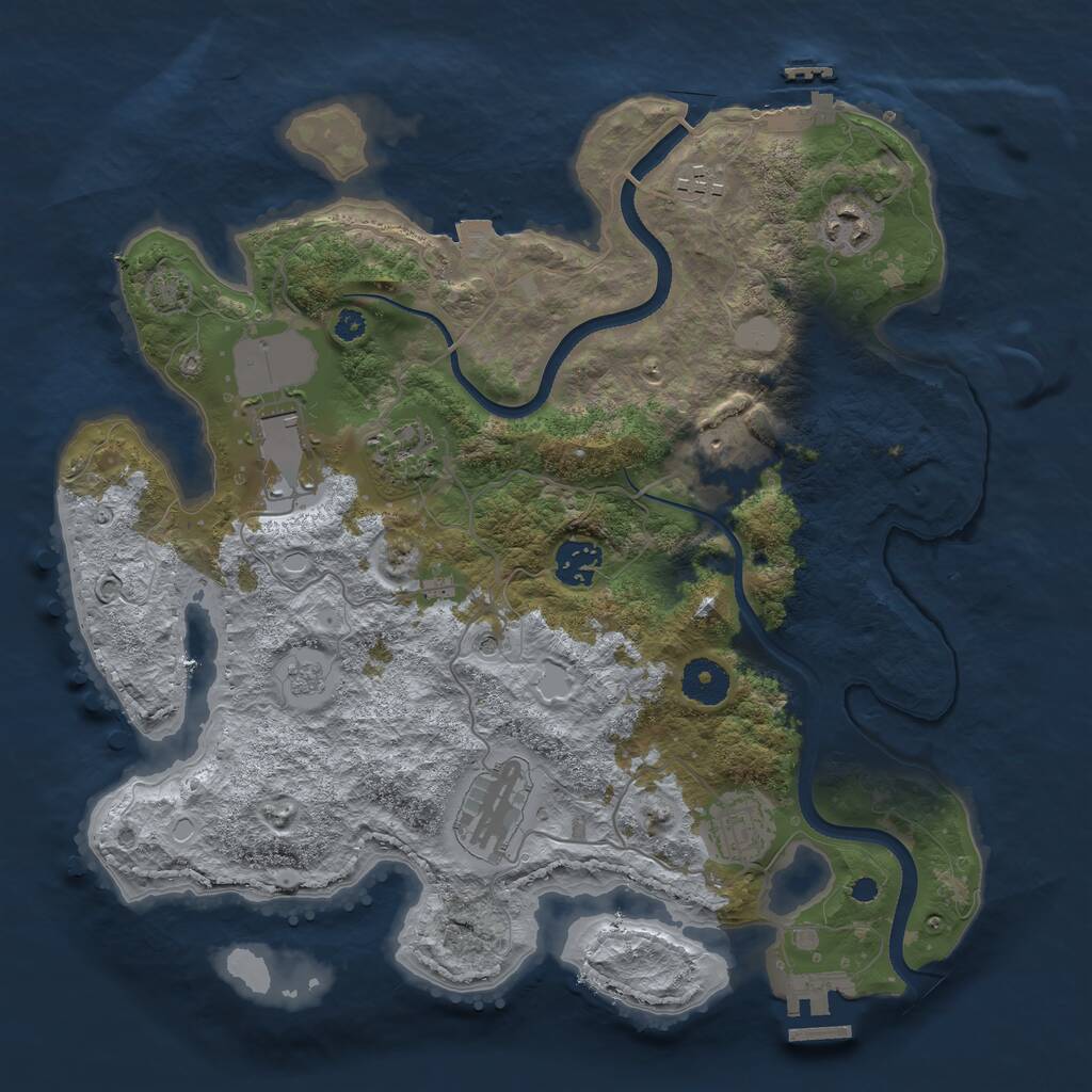 Rust Map: Procedural Map, Size: 3500, Seed: 2007240604, 14 Monuments