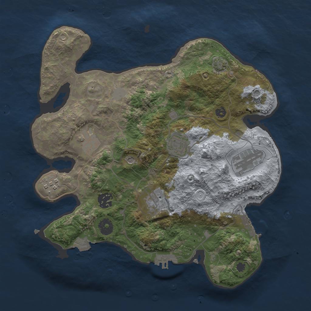 Rust Map: Procedural Map, Size: 3000, Seed: 25189222, 13 Monuments
