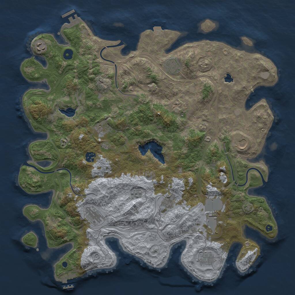 Rust Map: Procedural Map, Size: 4300, Seed: 98089575, 17 Monuments