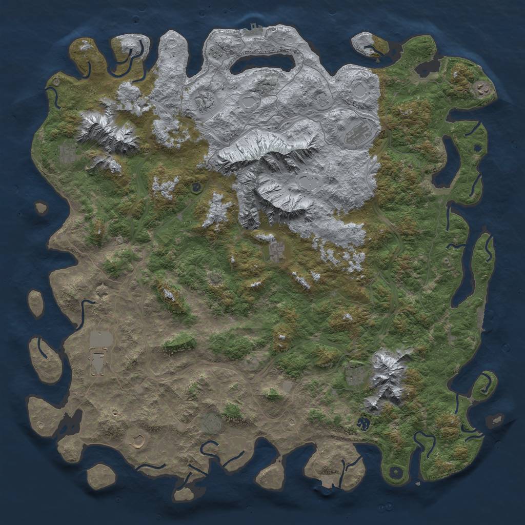 Rust Map: Procedural Map, Size: 6000, Seed: 16823544, 19 Monuments