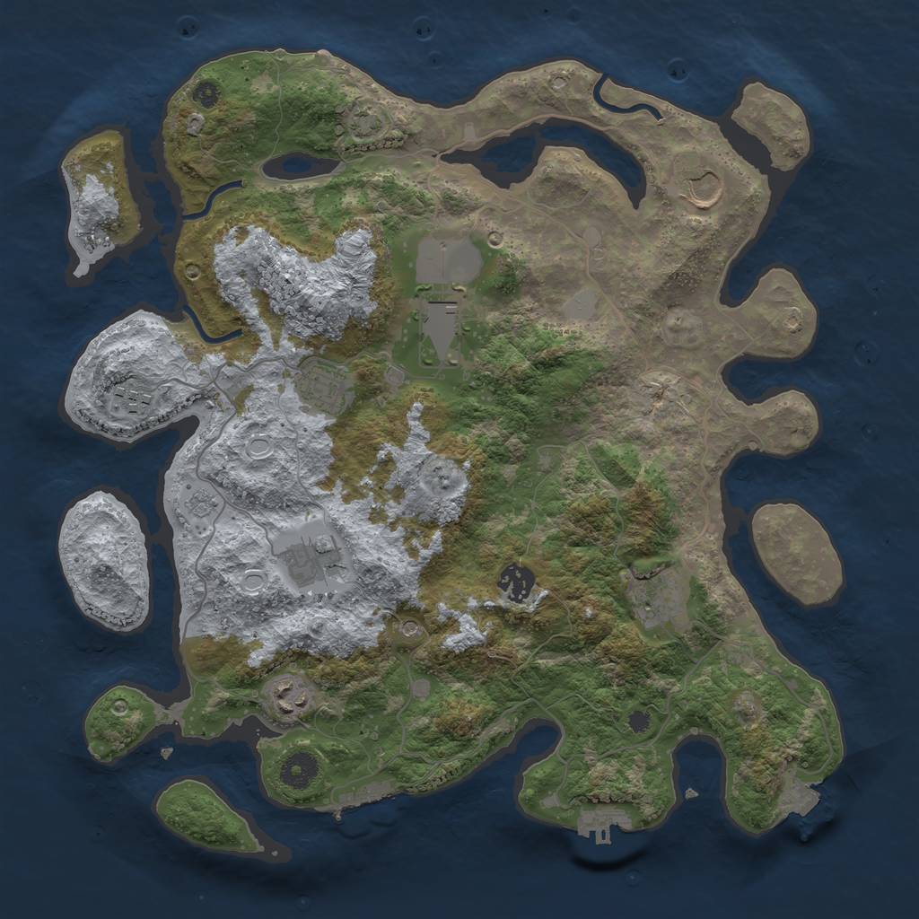 Rust Map: Procedural Map, Size: 3750, Seed: 62164584, 16 Monuments