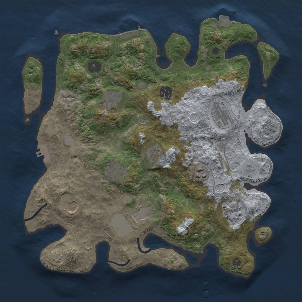 Rust Map: Procedural Map, Size: 3500, Seed: 6903554, 18 Monuments